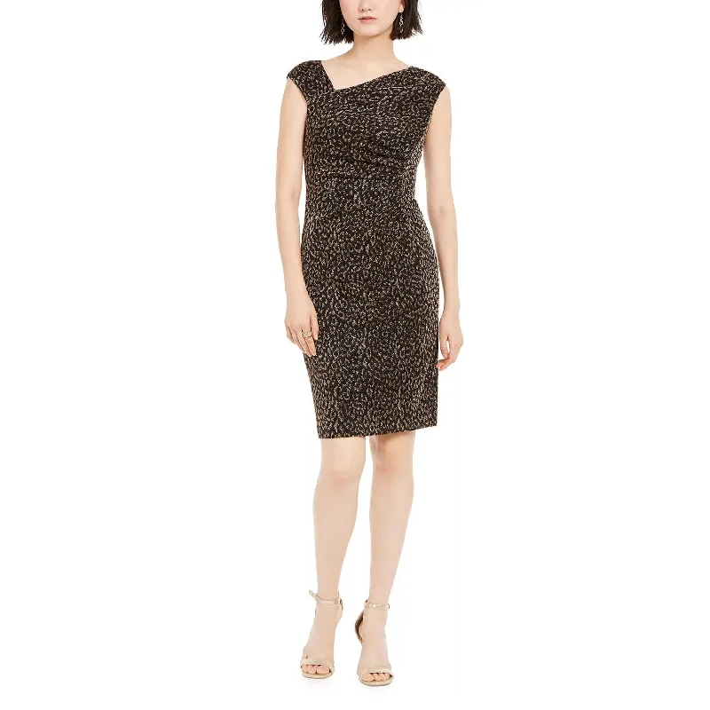 Vince Camuto Women's Metallic Animal Print Bodycon Dress Gold Size 14 Black Bodycon Dress