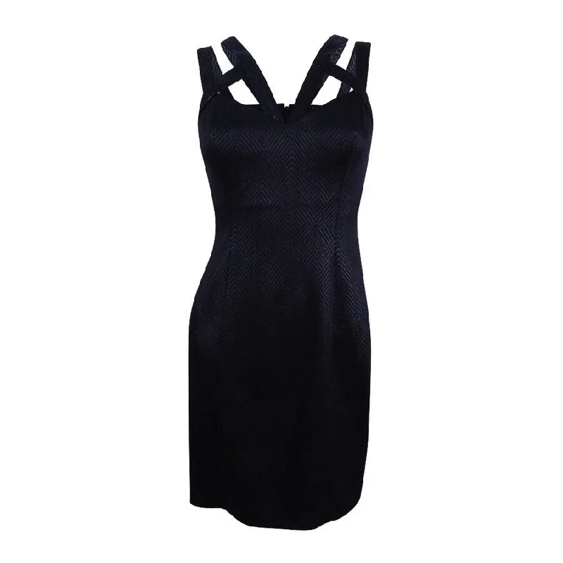 Guess Women's Caged Embossed Bodycon Dress (2, Black) Chic Bodycon Gown