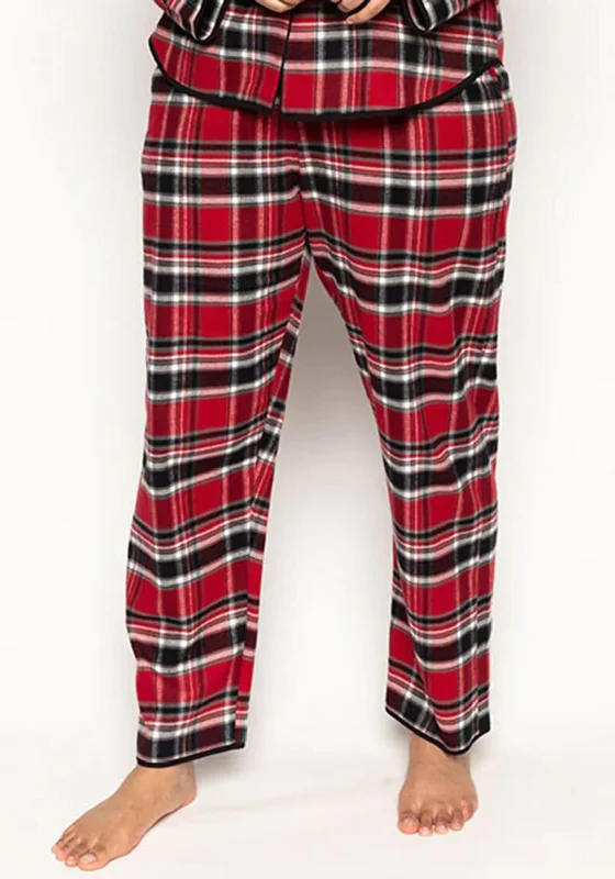 Cyberjammies Windsor Brushed Check Pyjama Bottoms, Red Custom pajama sets with names