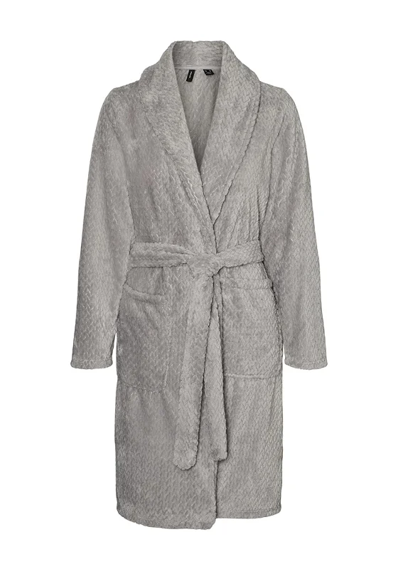 Vero Moda Cosy Fleece Dressing Gown, Silver Women's pajama sets