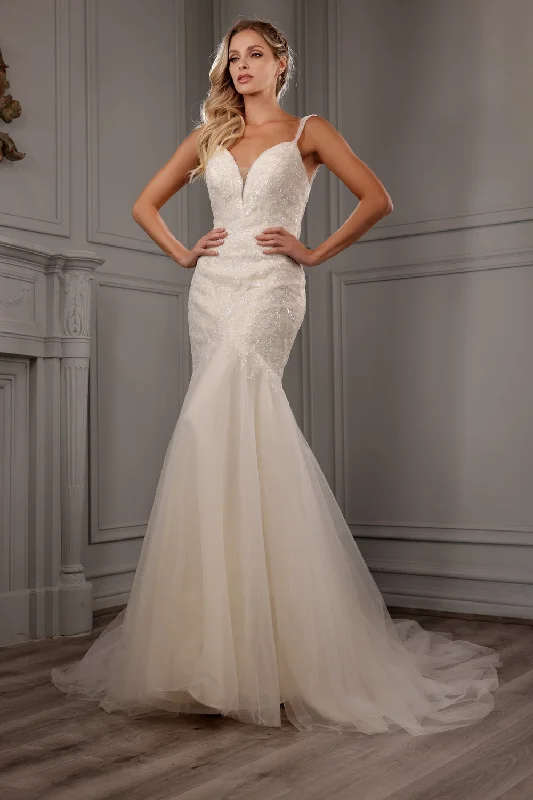 Embroidered Mermaid Bridal Gown by Abby Lane 97155 Strapless Bridal Dress