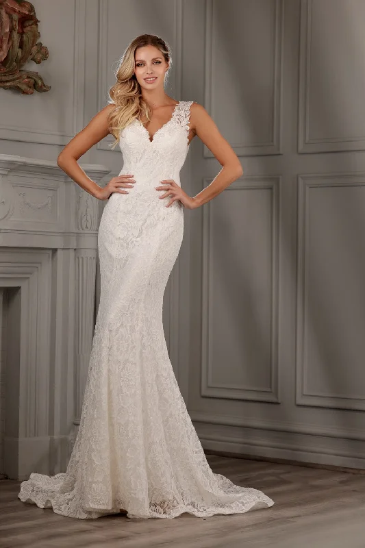 Lace Fitted Sleeveless Bridal Gown by Abby Lane 97158 Princess Wedding Dress