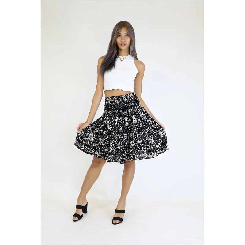 African Elephant Women's Skirt in Black SK0090 020004 01 Sequin unclassified skirts