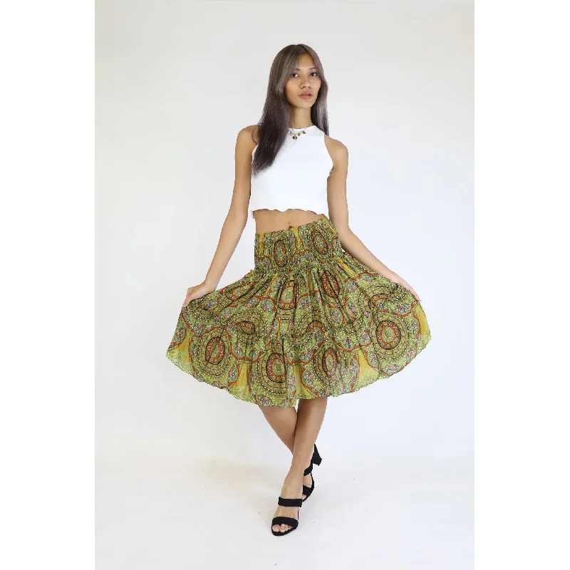 Mandala Women's Skirt in Green SK0090 020114 03 High-end unclassified skirts