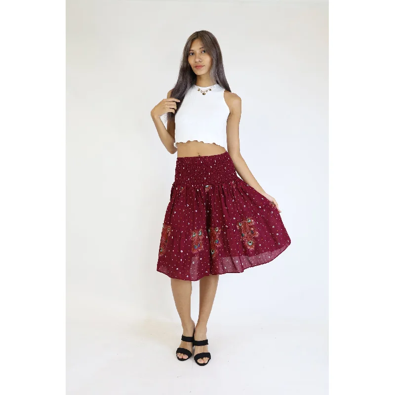 Peacock Heaven Women's Skirt in Red SK0090 020058 02 Chic unclassified skirts