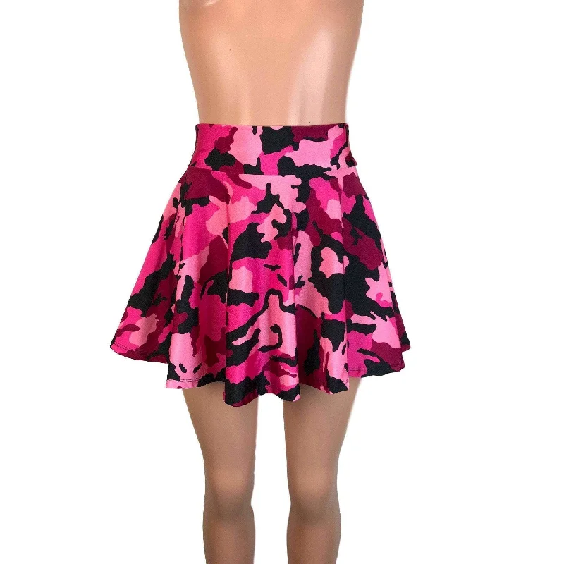 Skater Skirt - Pink & Black Camo Lightweight unclassified skirts