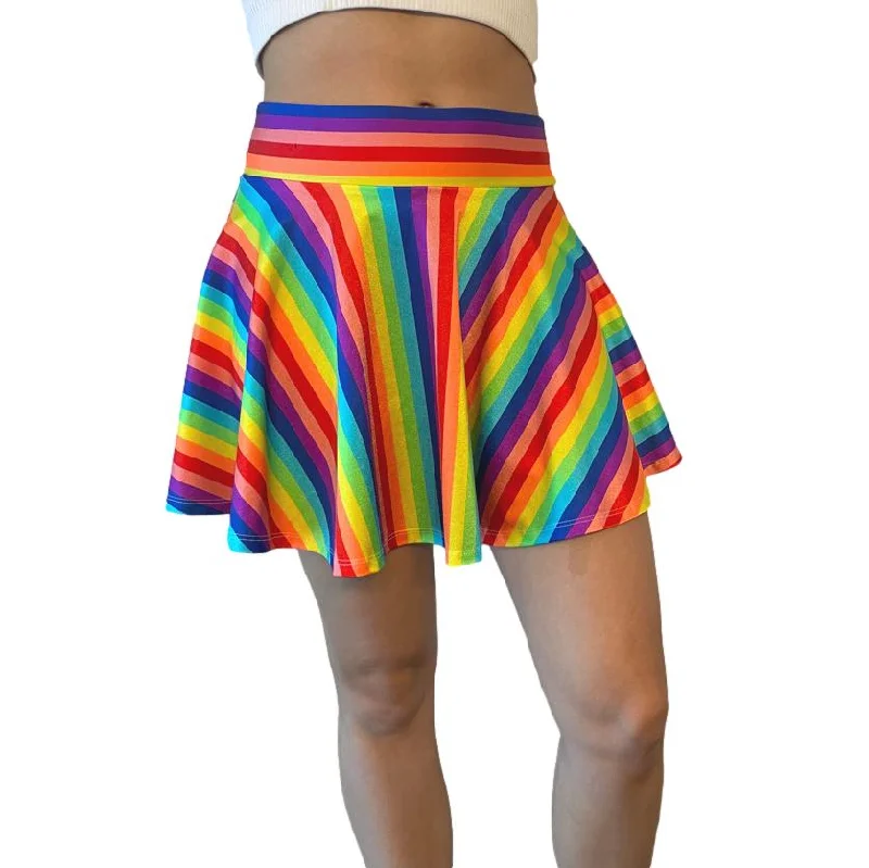 Skater Skirt - Rainbow Stripe Corset unclassified skirts