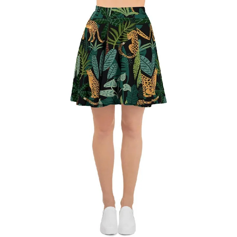 Tropical Leopard Hawaiian Print Women's Skirt Metallic unclassified skirts