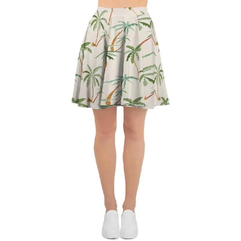 Tropical Palm Tree Hawaiian Print Women's Skirt Leather unclassified skirts