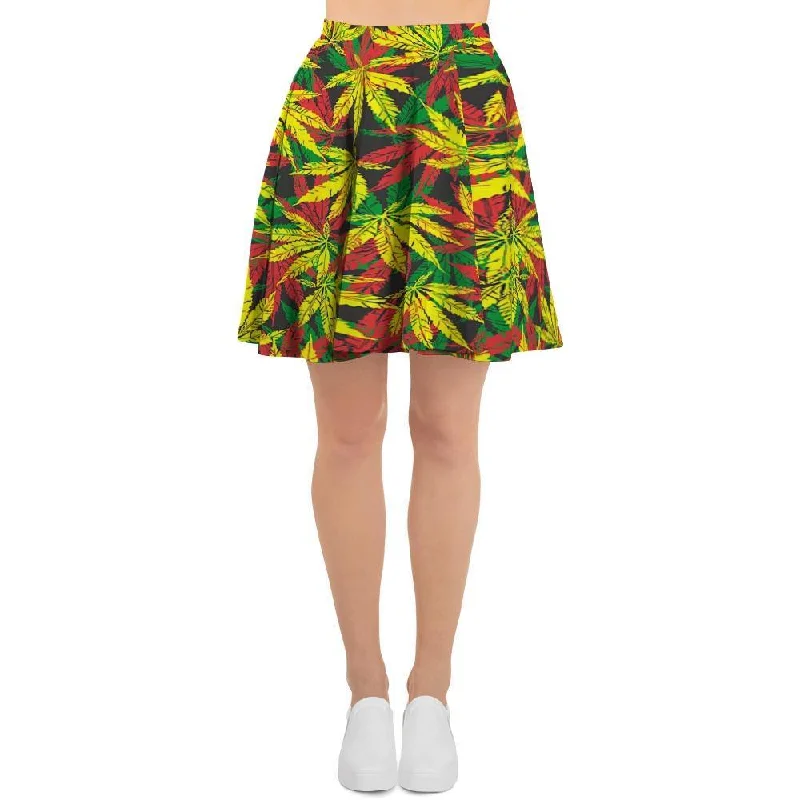 Tropical Reggae Leaf Women's Skirt Denim unclassified skirts