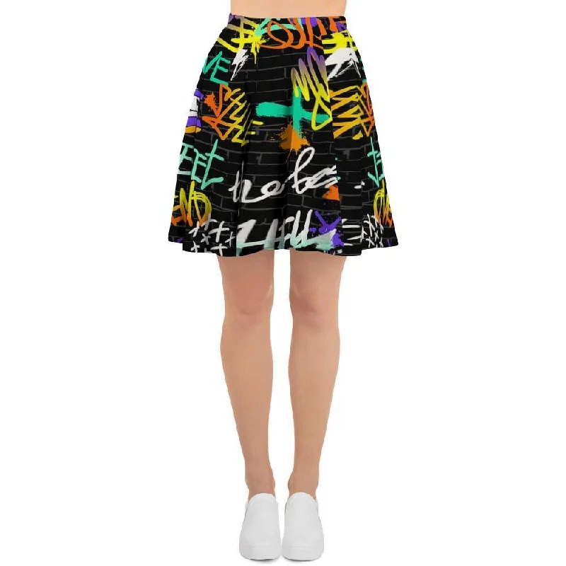 Urban Graffiti Print Women's Skirt Long unclassified skirts