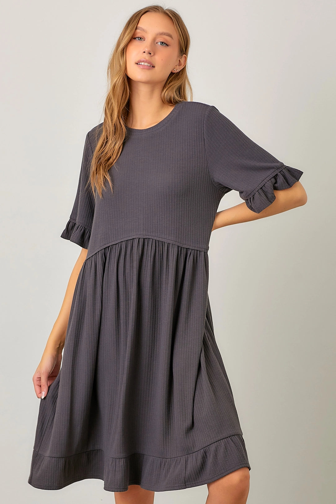 Anniston Dress in Charcoal- Misses and Plus (S-3X) Fall unclassified dresses