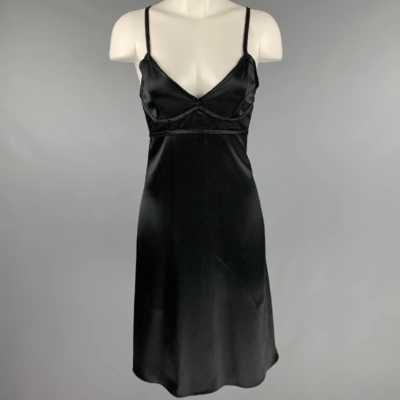 AREA Size 4 Black Spaghetti Straps Dress Fall unclassified dresses