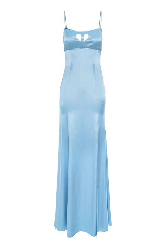 BLUE CUT-OUT HEART GOWN Party unclassified dresses