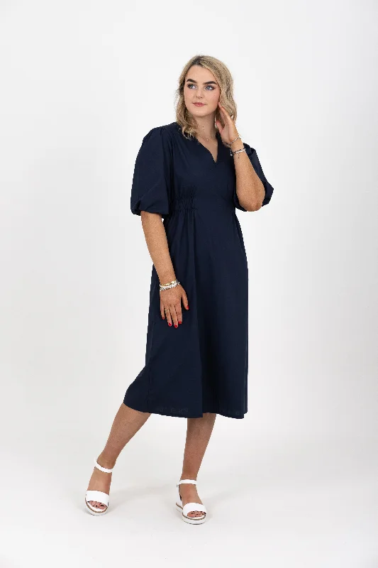 City Of Galway Dress Navy Off-shoulder unclassified dresses