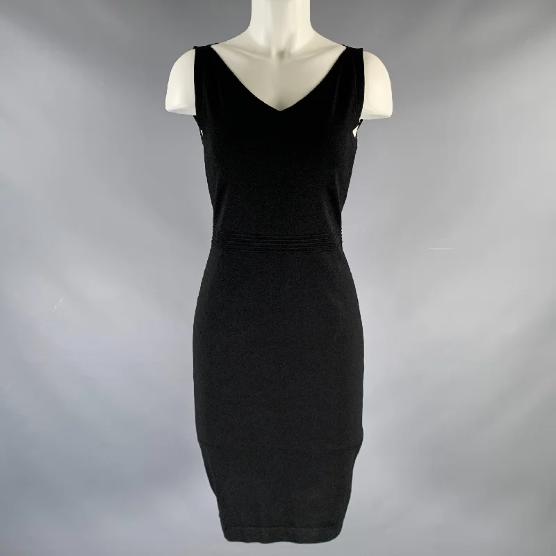 D.EXTERIOR Size S Black White Viscose Blend Contrast Stitch Sleeveless Dress Bright color unclassified dresses