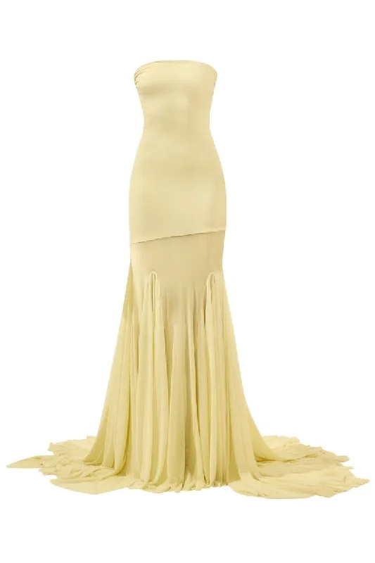 DAHLIA BUTTER YELLOW TUBE GOWN Trendy new unclassified dresses