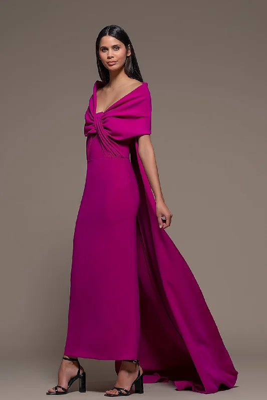 Draped Sleeves Column Dress Backless unclassified dresses