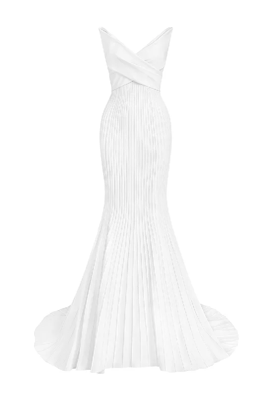 EMMA SIMPLY WHITE MERMAID GOWN Backless unclassified dresses