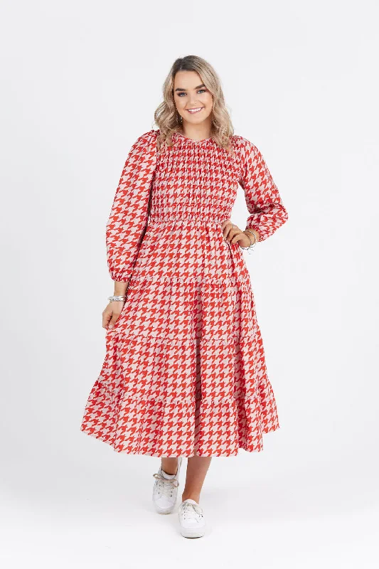 Fallon Dress Ruby Houndstooth Knitted unclassified dresses