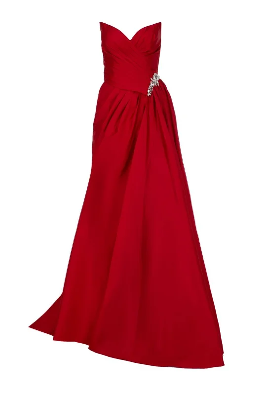 HILDA RED STRAPLESS TAFFETA GOWN Mesh unclassified dresses