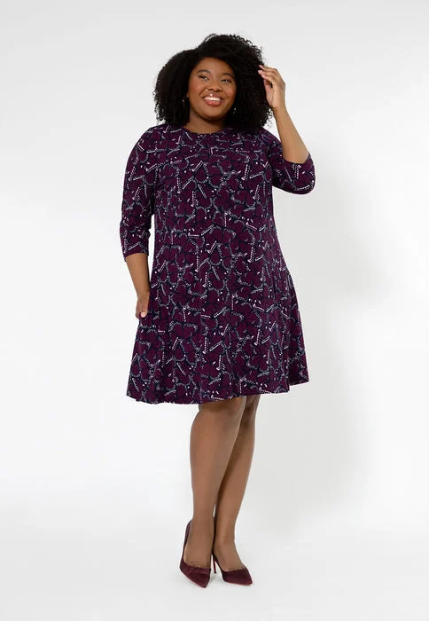 Leota Women's Melanie 3/4 Sleeve Dress (Curve) Purple Office unclassified dresses