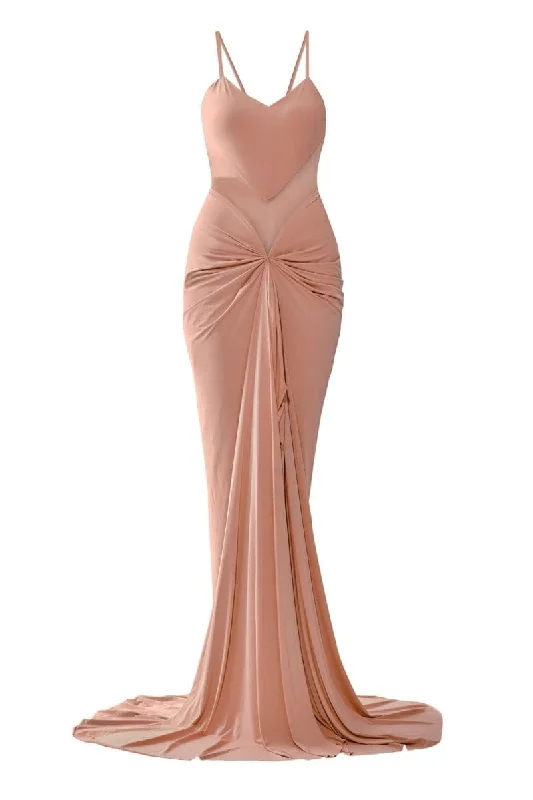 MAJA PEACH MERMAID GOWN Short unclassified dresses