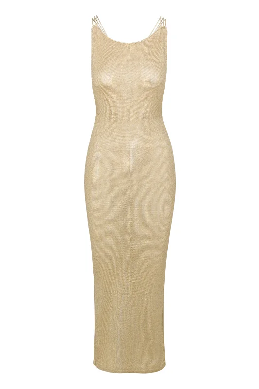 MAREA DRESS IN GOLD Breathable unclassified dresses