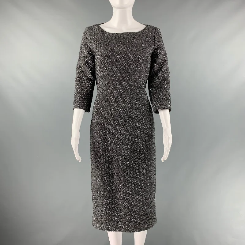 MICHAEL KORS COLLECTION  Size 6 Charcoal Polyamide Blend Metallic Shift Dress Minimalist unclassified dresses