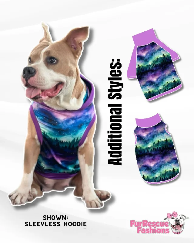 Mystical Woods Dog Pajama with Purple Neck & Trim/Sleeves Chic unclassified dresses