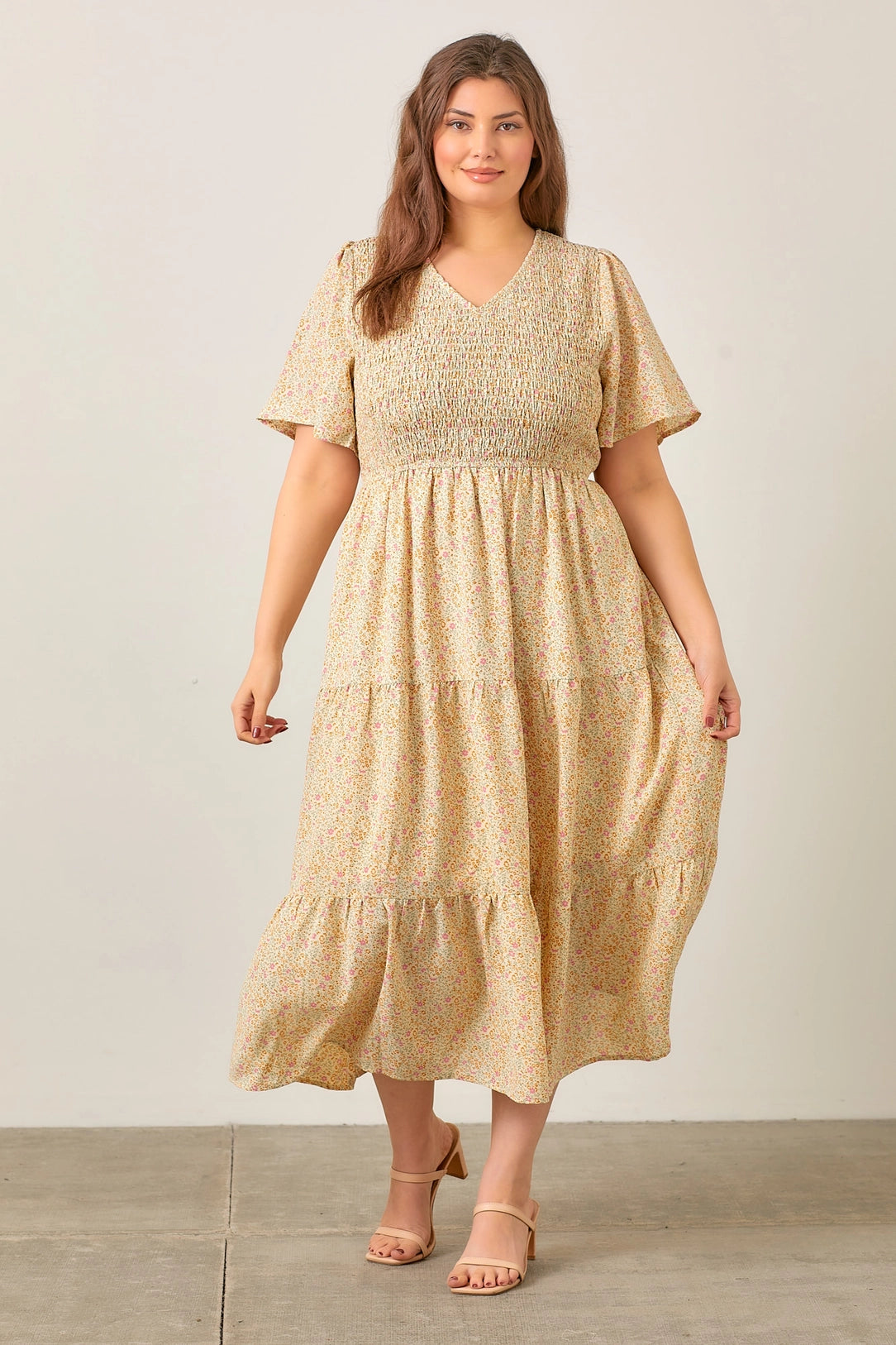 Odette Dress in Cream Multi- Misses and Plus (S-3X) Winter unclassified dresses