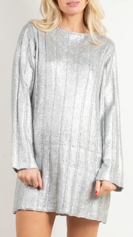 Paloma Knit Dress - Silver Vintage unclassified dresses