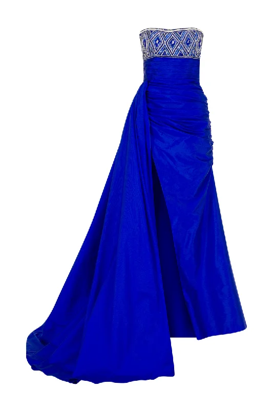 PARISA ROYAL BLUE STRAIGHT ACROSS GOWN Boho unclassified dresses