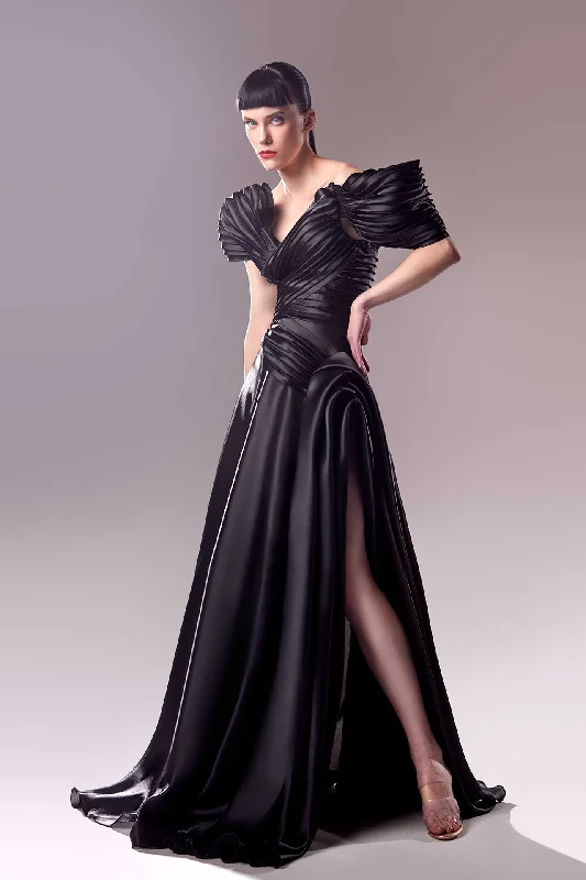 Pleats detailed organza dress Stylish unclassified dresses