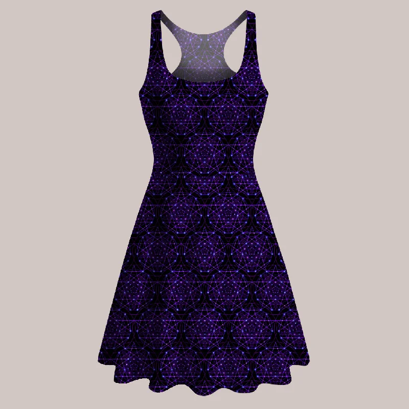 Psychedelic Skater Dress (UV/RGB, Eco-Friendly) | ENCHANT TRANCE Elegant unclassified dresses