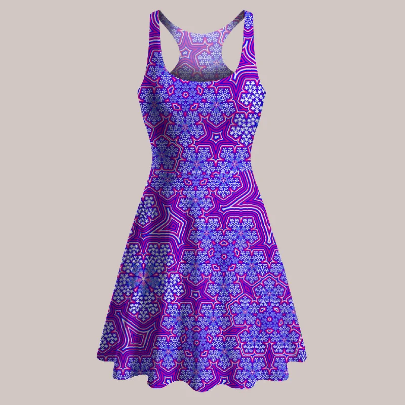 Psychedelic Skater Dress (UV/RGB, Eco-Friendly) | FRACTAL NATION Sleeveless unclassified dresses