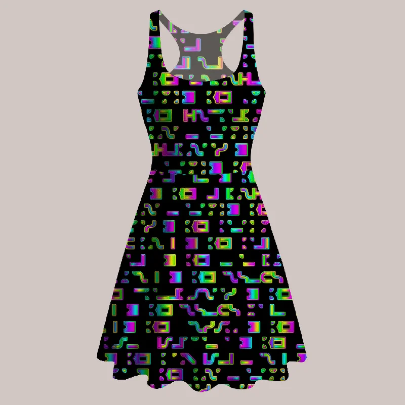 Psychedelic Skater Dress (UV/RGB, Eco-Friendly) | GLYPHIKS Women's unclassified dresses