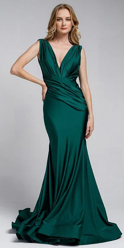 SATIN FITTED V NECK DRESS Budget-friendly unclassified dresses