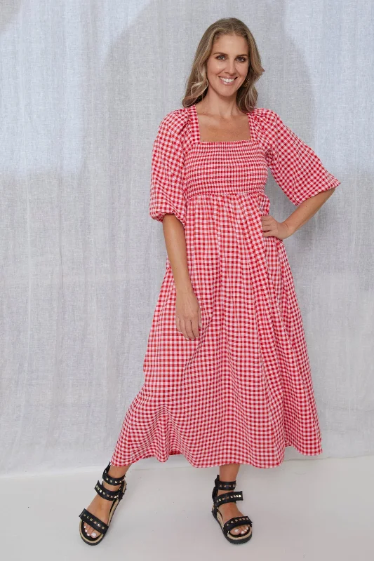 Sherry Dress Red/ Pink Gingham Discounted unclassified dresses