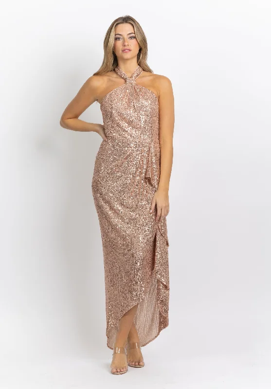 Shoshanna Fern Dress in Rose Gold Tiered unclassified dresses