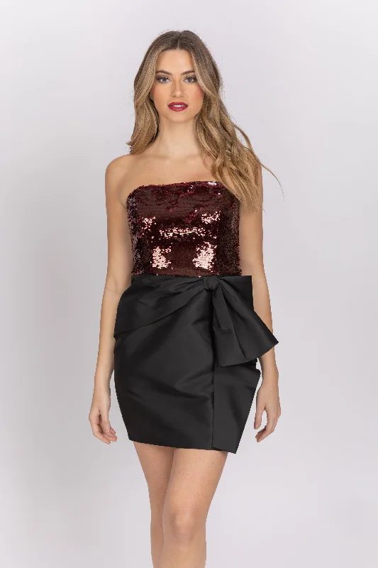 Shoshanna Strapless Dress Bordeaux Jet Petite unclassified dresses