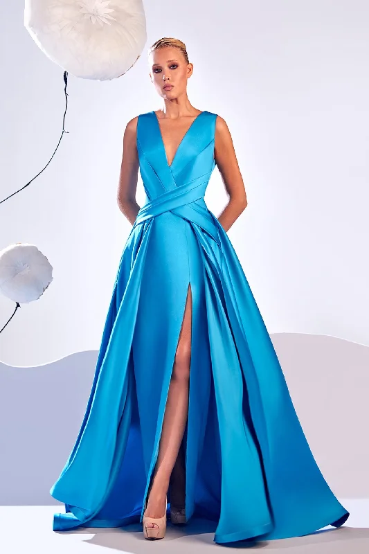 Sleeveless high slit satin dress Sequin unclassified dresses