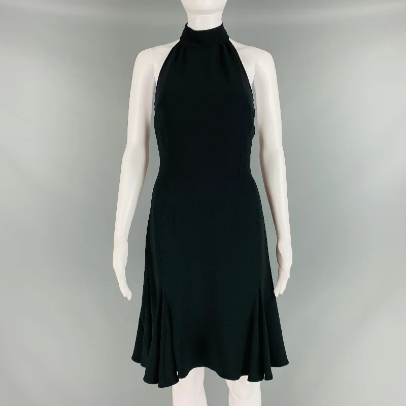 STELLA McCARTNEY Size 2 Black Viscose Blend Halter Above Knee Dress Dark color unclassified dresses