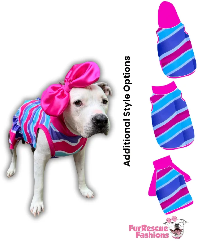 Summer Waves Dog Pajama with Fuchsia Neck & Trim/Sleeves Festival unclassified dresses