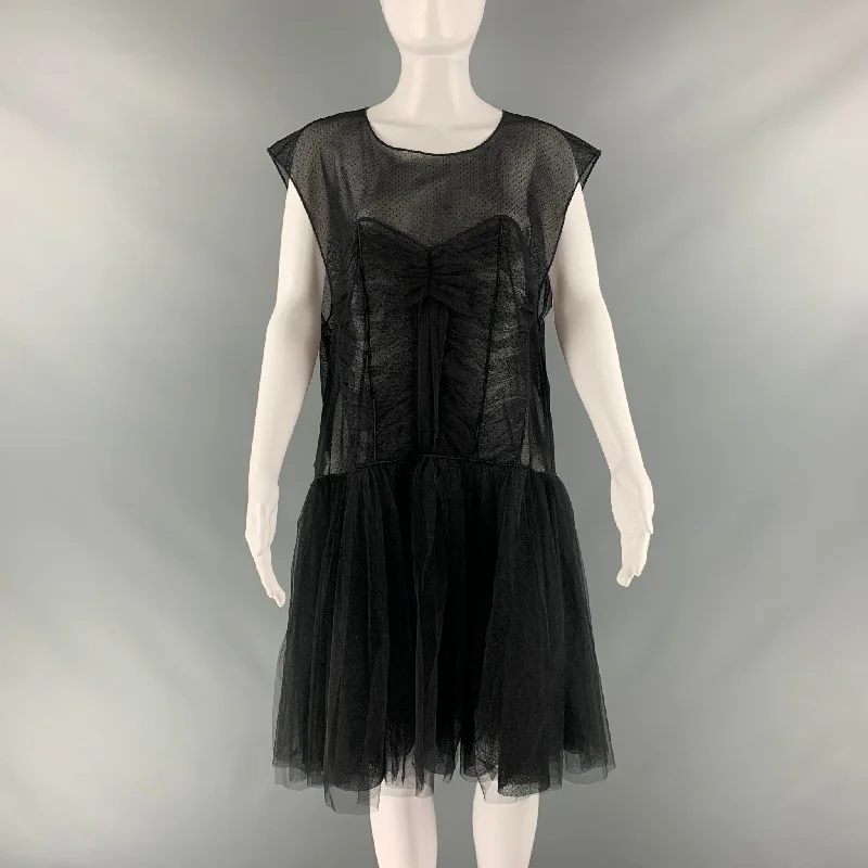 VIKTOR & ROLF Size M Black Polyester Mesh Shift Dress Luxury unclassified dresses