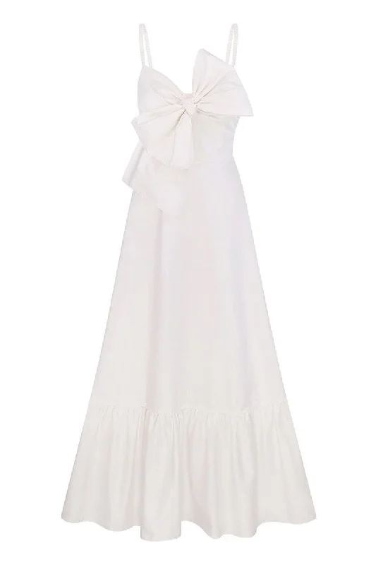 WHITE SUNDRESS WITH A BOW Date night unclassified dresses