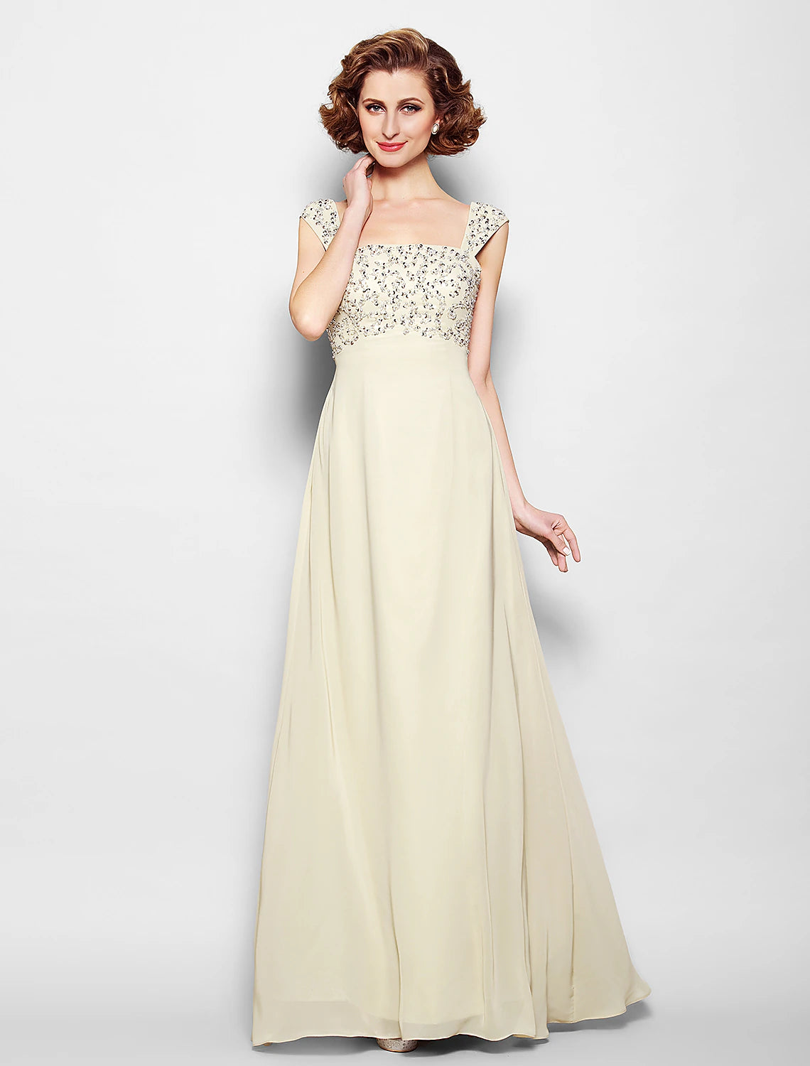 A-Line Mother of the Bride Dress Sparkle & Shine Straps Floor Length Chiffon Sleeveless No with Beading Dark color unclassified dresses