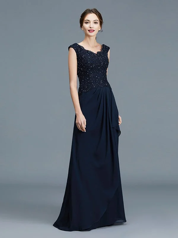 A-Line/Princess V-neck Ruffles Floor-Length Chiffon Sleeveless Mother of the Bride Dresses Long unclassified dresses