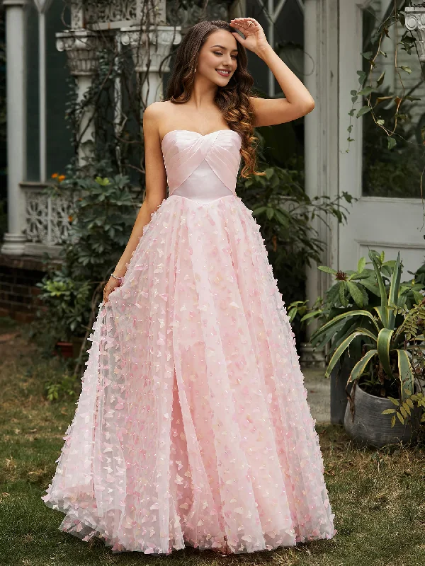 Appliqued Prom Dress Sweetheart Butterflies Ball Gown Vintage unclassified dresses