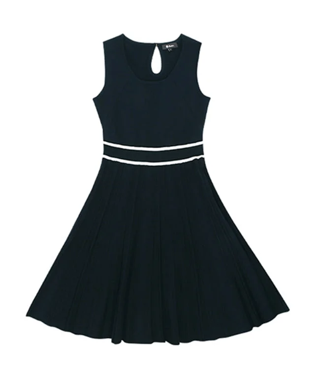 AVEN Classic Knit Flare Dress - Dark/Navy Graduation unclassified dresses